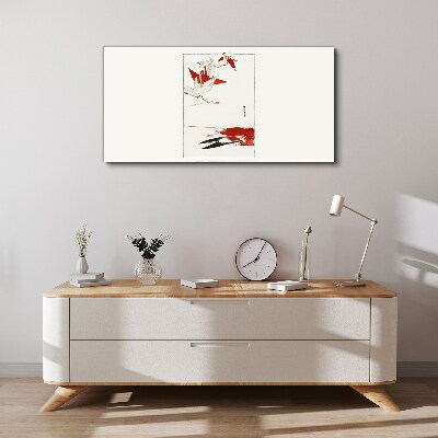 Red birds on white background Canvas print