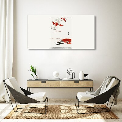 Red birds on white background Canvas print