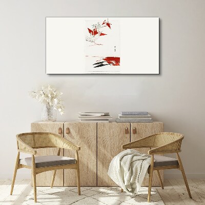 Red birds on white background Canvas print