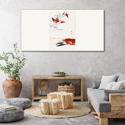Red birds on white background Canvas print