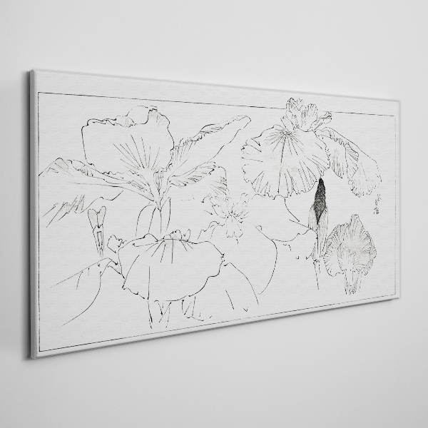 Floral compositions in delicate lines Canvas print