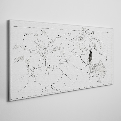 Floral compositions in delicate lines Canvas print