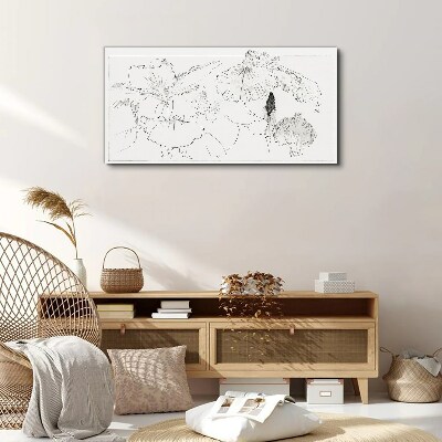 Floral compositions in delicate lines Canvas print