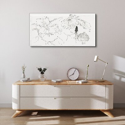 Floral compositions in delicate lines Canvas print