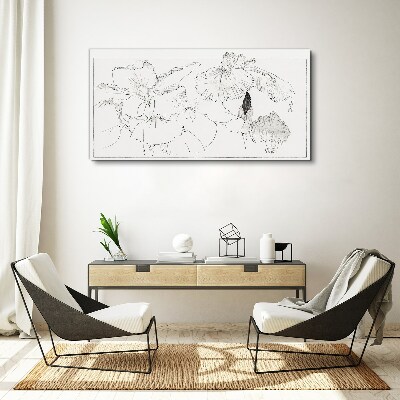 Floral compositions in delicate lines Canvas print