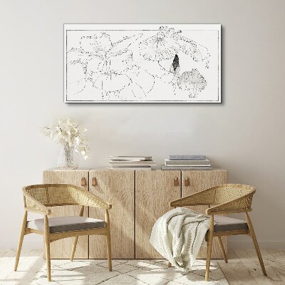 Floral compositions in delicate lines Canvas print