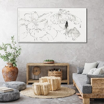 Floral compositions in delicate lines Canvas print