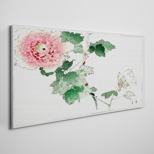 Floral arrangement with pink peony Canvas print