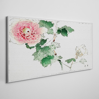 Floral arrangement with pink peony Canvas print