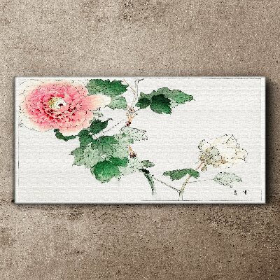 Floral arrangement with pink peony Canvas print