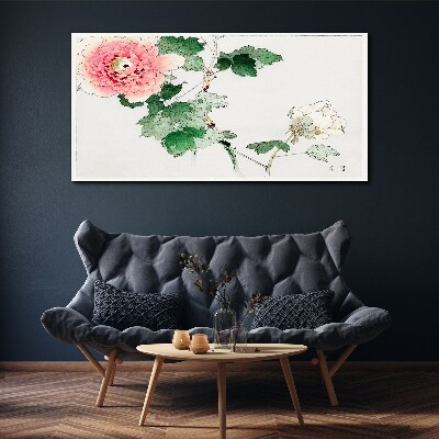 Floral arrangement with pink peony Canvas print