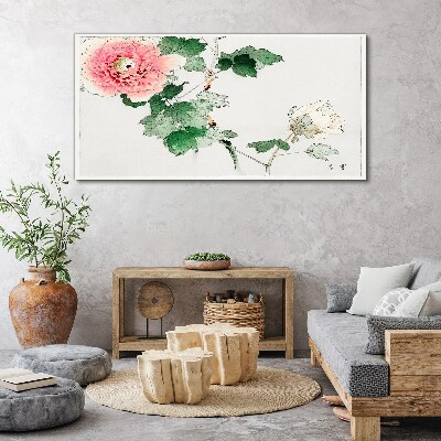 Floral arrangement with pink peony Canvas print
