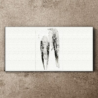 Two birds on a white background Canvas print