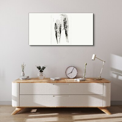 Two birds on a white background Canvas print