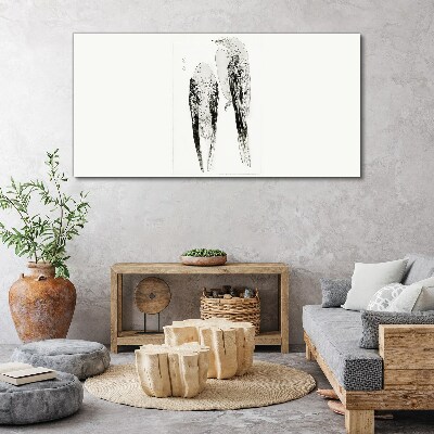 Two birds on a white background Canvas print