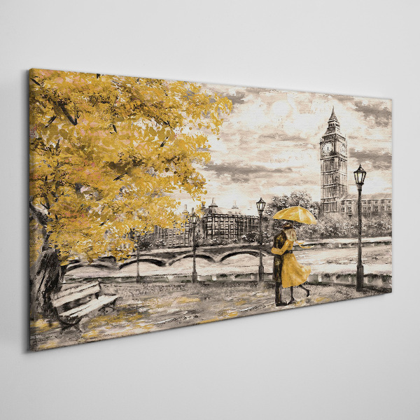 Golden Autumn in London Canvas Wall art
