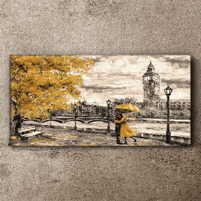 Golden Autumn in London Canvas Wall art