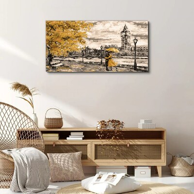 Golden Autumn in London Canvas Wall art