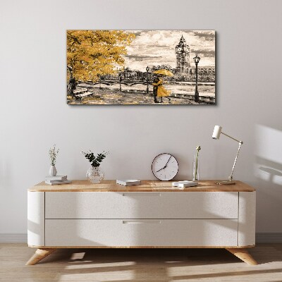 Golden Autumn in London Canvas Wall art