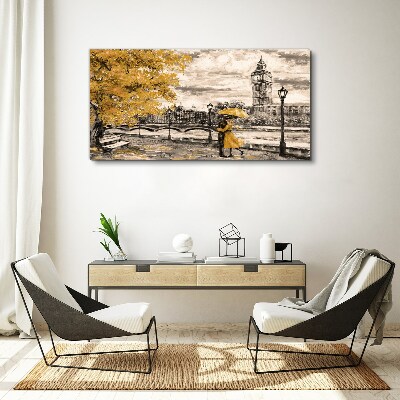 Golden Autumn in London Canvas Wall art