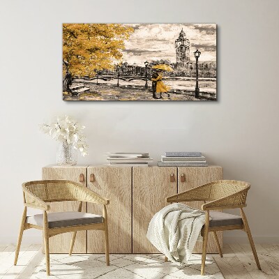 Golden Autumn in London Canvas Wall art