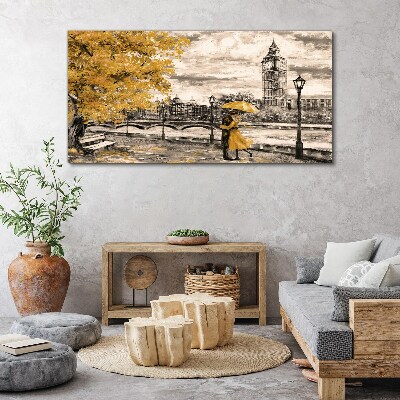 Golden Autumn in London Canvas Wall art