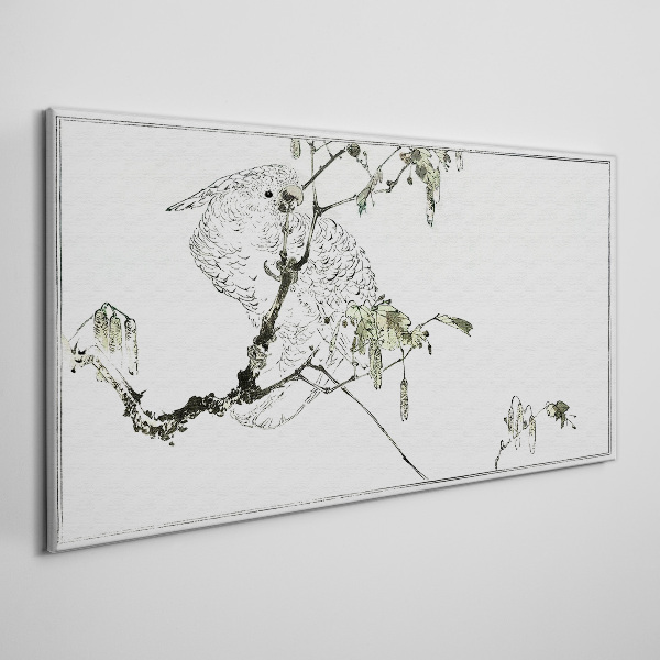 Bird on a branch Canvas print