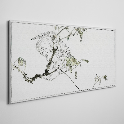 Bird on a branch Canvas print