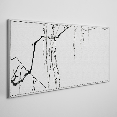 Delicate branches in monochromatic tones Canvas print