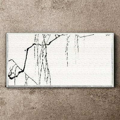 Delicate branches in monochromatic tones Canvas print