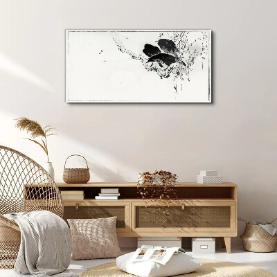 Black birds on a branch Canvas print