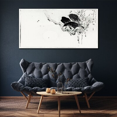 Black birds on a branch Canvas print