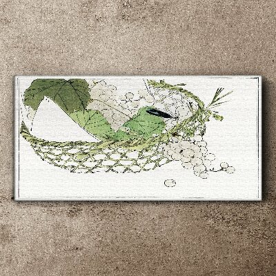 Green fruit basket Canvas print