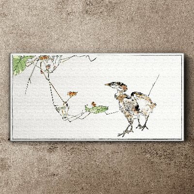 Birds among the vegetation Canvas print