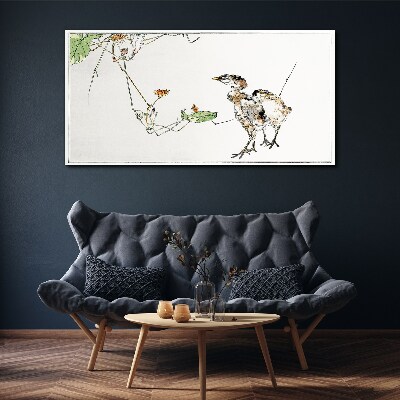 Birds among the vegetation Canvas print
