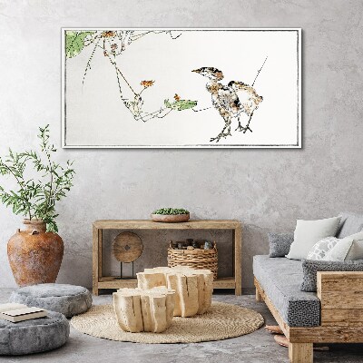 Birds among the vegetation Canvas print
