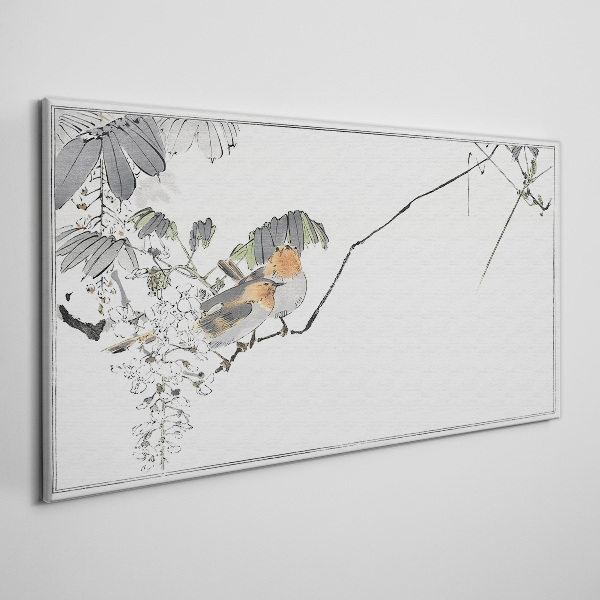 Birds on a branch Canvas print