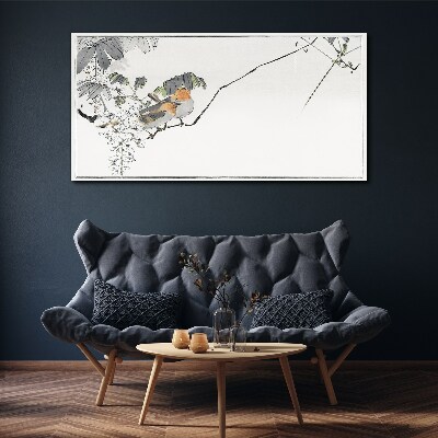 Birds on a branch Canvas print