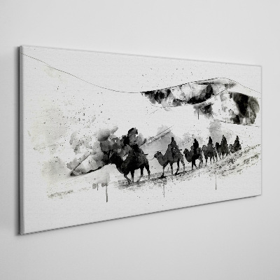 Caravan in black and white Canvas Wall art