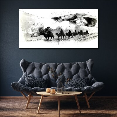 Caravan in black and white Canvas Wall art