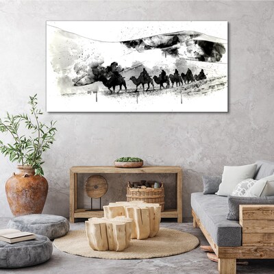 Caravan in black and white Canvas Wall art