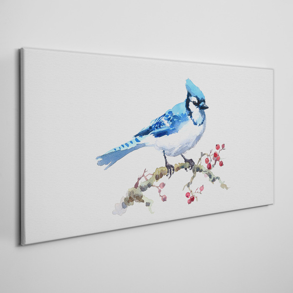 Bluebird on a branch Canvas Wall art