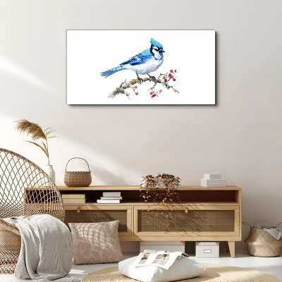 Bluebird on a branch Canvas Wall art