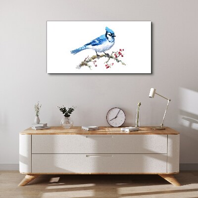 Bluebird on a branch Canvas Wall art