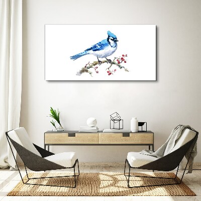 Bluebird on a branch Canvas Wall art