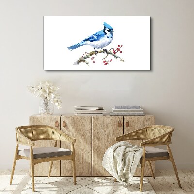 Bluebird on a branch Canvas Wall art