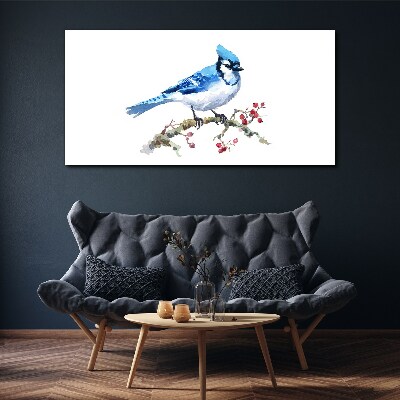 Bluebird on a branch Canvas Wall art
