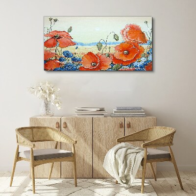 Floral landscape in pastel colors Canvas Wall art
