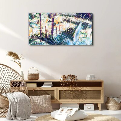 Tropical landscape in pastel colors Canvas Wall art