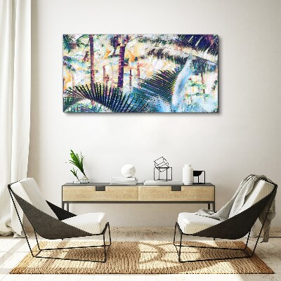 Tropical landscape in pastel colors Canvas Wall art